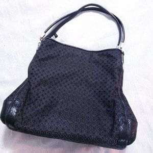 Coach Madison Pheobe Hobo Bag Black Blue Logo 3 Compartment